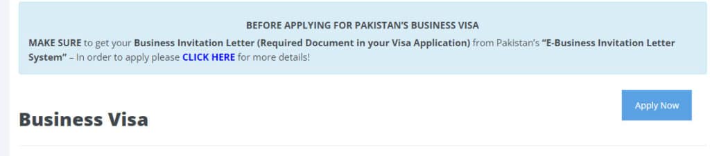 evisa pakistan công tác nộp đơn online