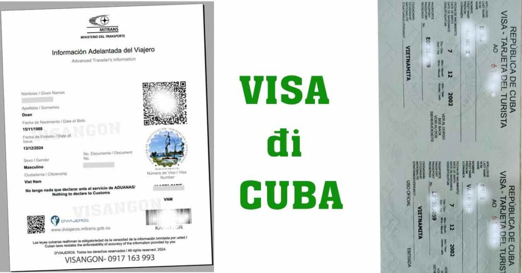 các loại visa cuba hiện nay