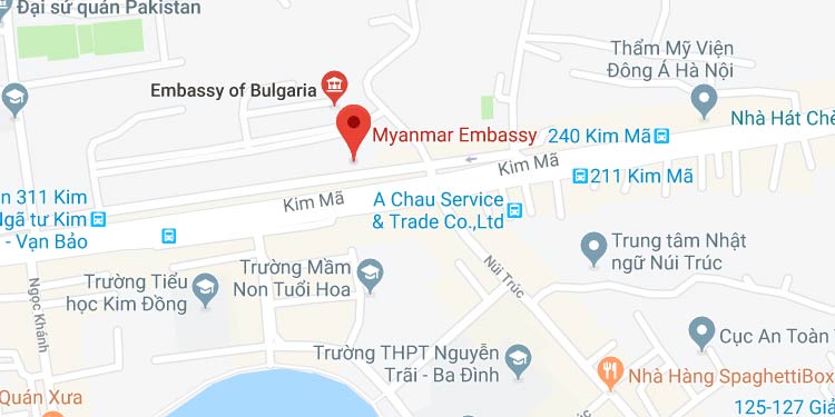 địa chỉ đại sứ quán myanmar tại việt nam
