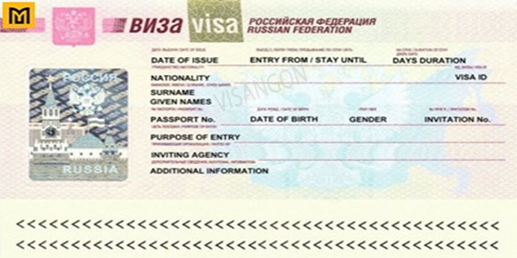 thủ tục xin visa đi Nga mới
