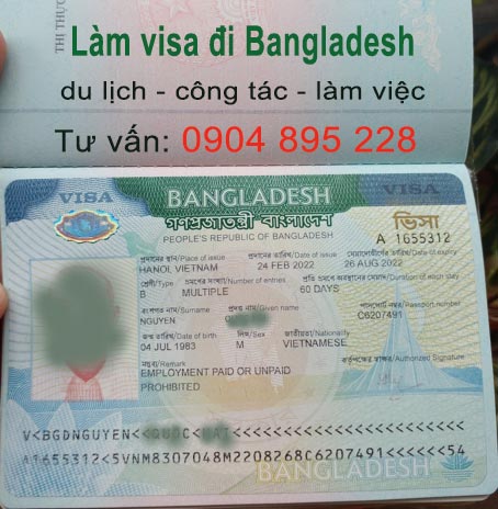 làm visa đi bangladesh du lịch công tác làm việc 2022 mới nhất