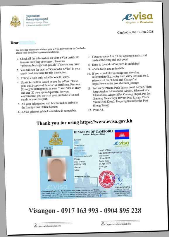 evisa campuchia cho người nước ngoài