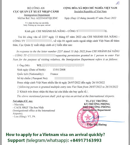 Is a visa on arrival available in Vietnam