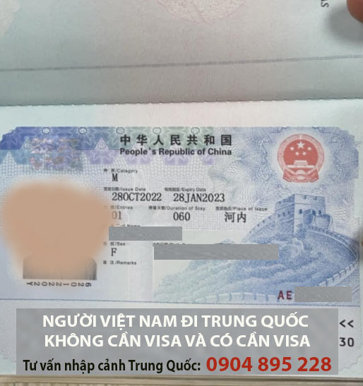 người việt nam đi trung quốc có cần visa không? quy định nhập cảnh mới 