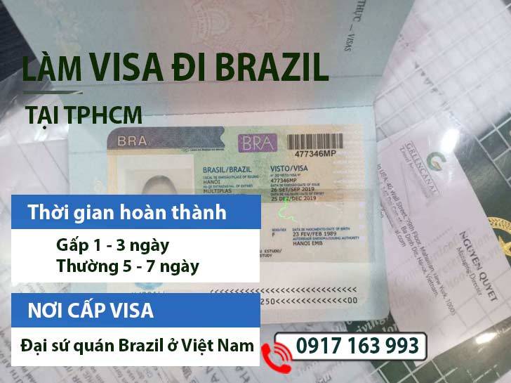 làm visa đi brazil tại tphcm khẩn gấp