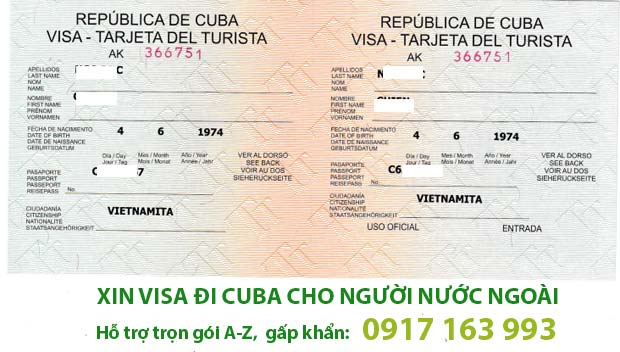 xin visa đi cuba cho người nước ngoài gấp khẩn nhanh chóng