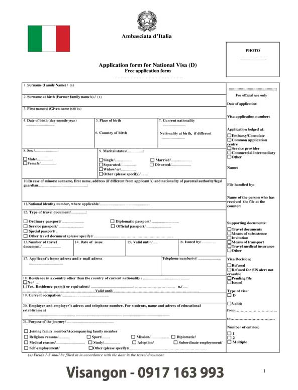 dịch làm visa ý khẩn cấp gấp cấp tốc