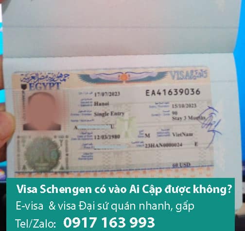 visa schengen có vào ai cập được không?