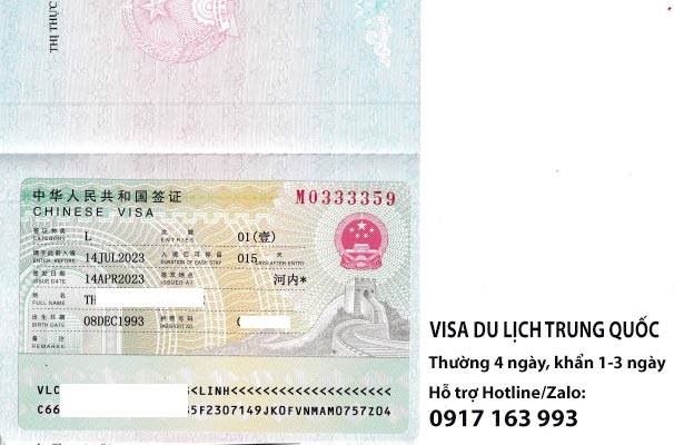 xin visa du lịch trung quốc mất bao lâu 2023