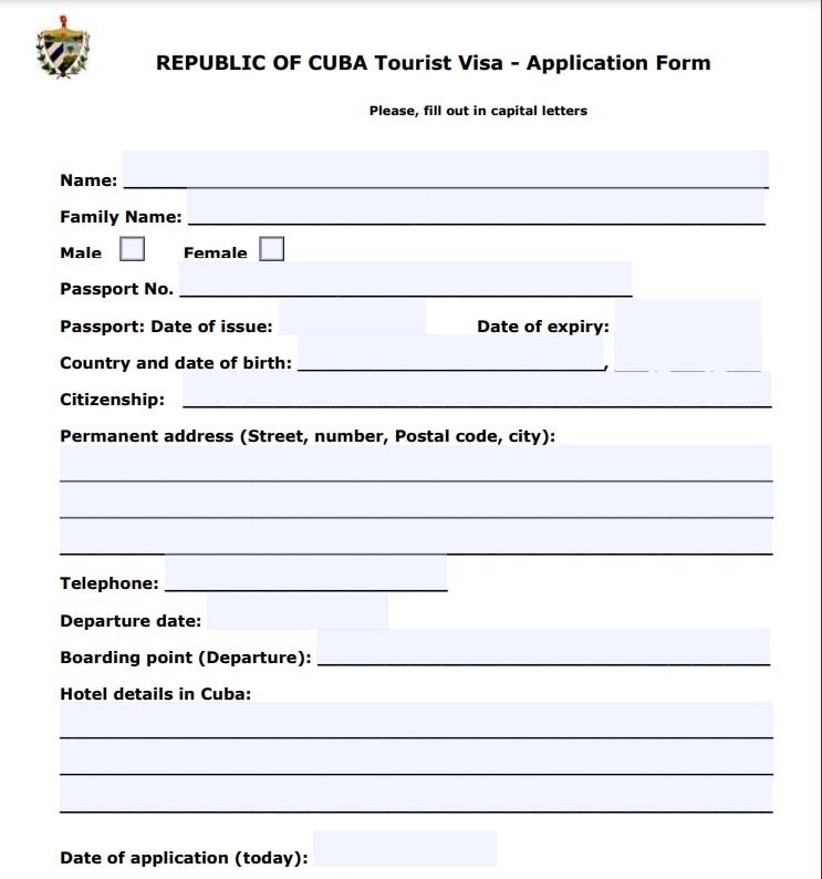 quy trình xin visa cuba online
