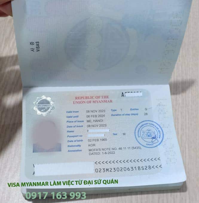 đi myanmar làm việc cần visa 