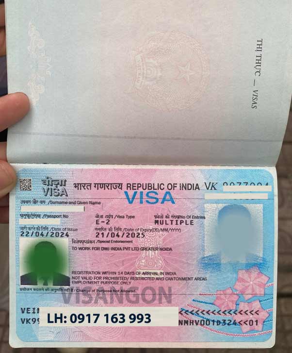 cách xin visa ấn độ 1 năm 5 năm dán hộ chiếu