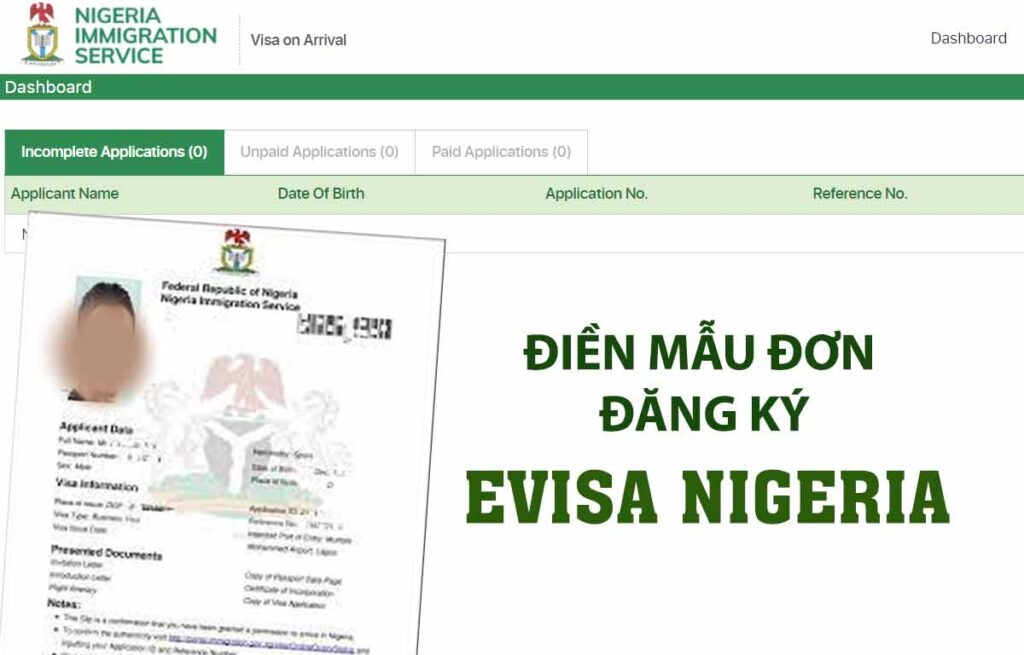 điền đăng ký evisa nigeria online