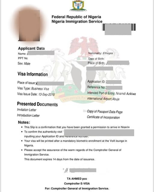 Đăng ký evisa Nigeria công tác, du lịch và kinh doanh