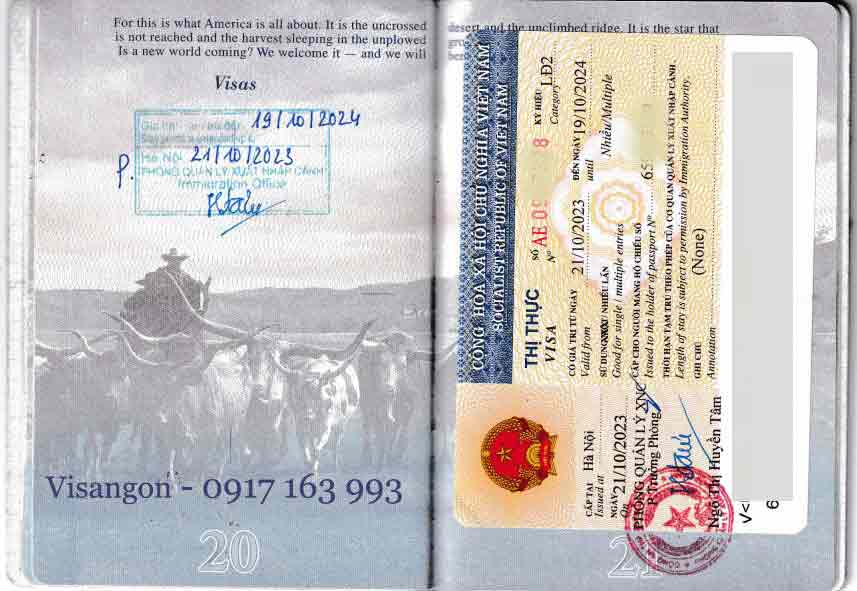 hồ sơ xin visa 1 năm nhiều lần cho người trung quốc