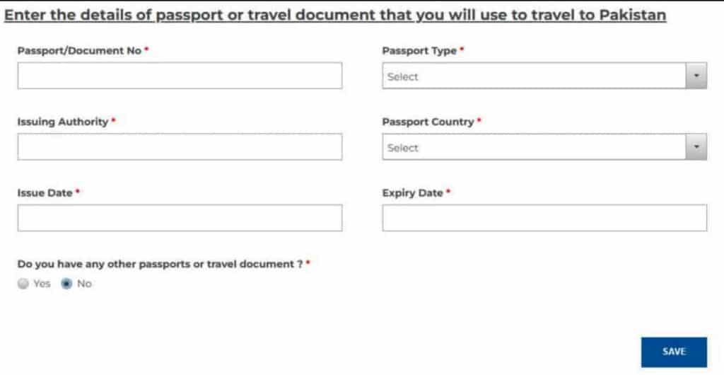 điền đơn evisa pakistan