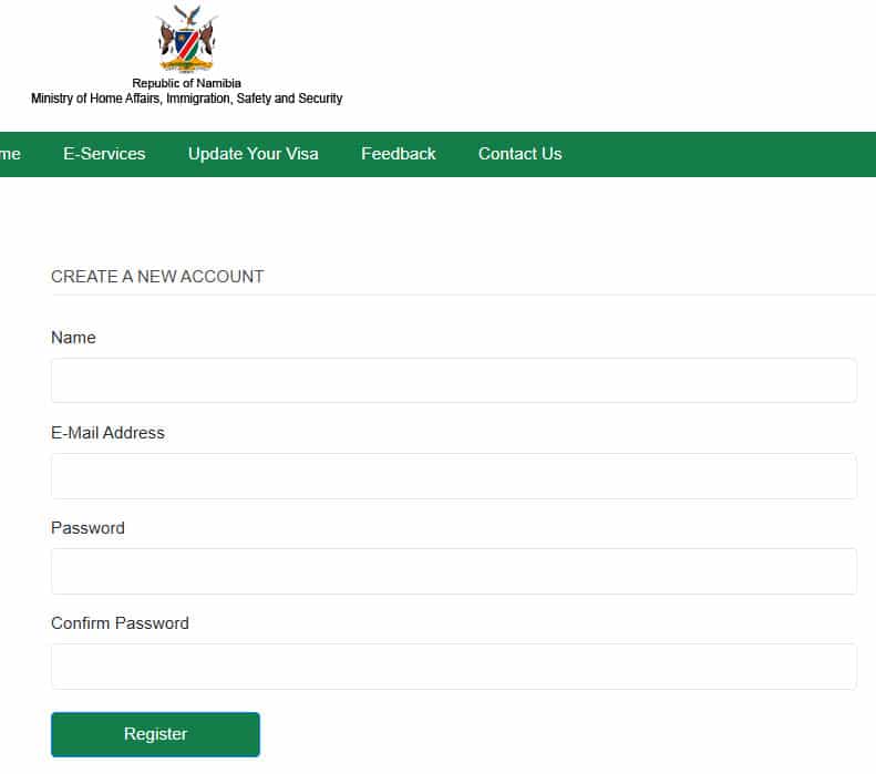 đơn xin visa namibia công tác application form