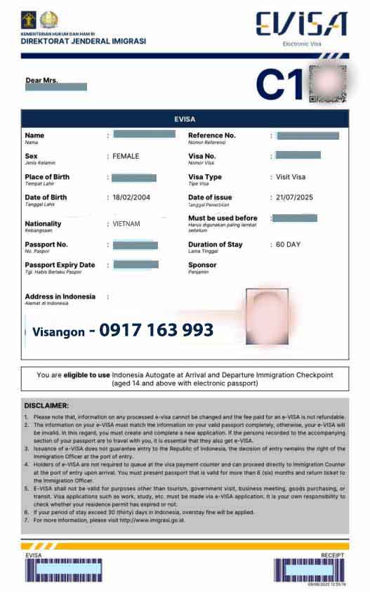 visa thăm thân indonesia