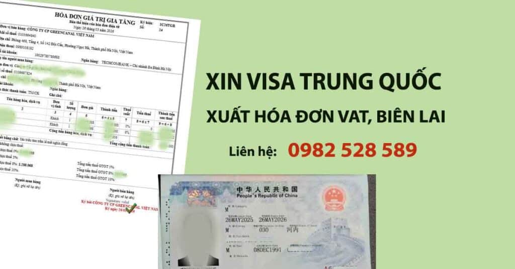 dịch vụ xin visa đi trung quốc có xuất hóa đơn