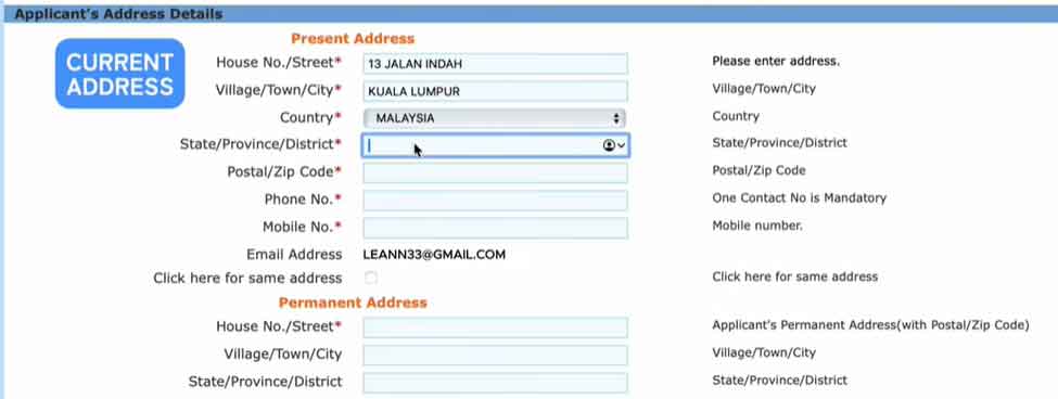 điền đơn xin visa ấn độ online